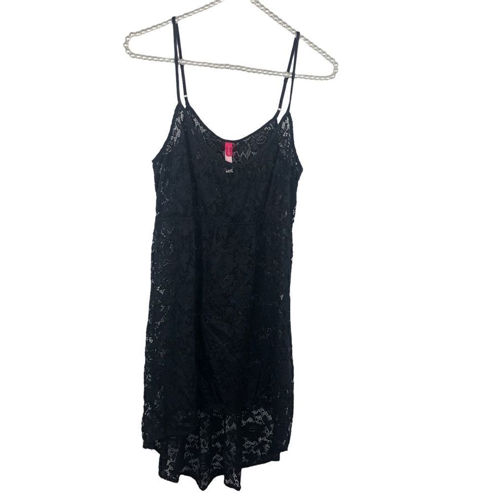 Victoria’s Secret black nightgown lace hi lo size small‎
